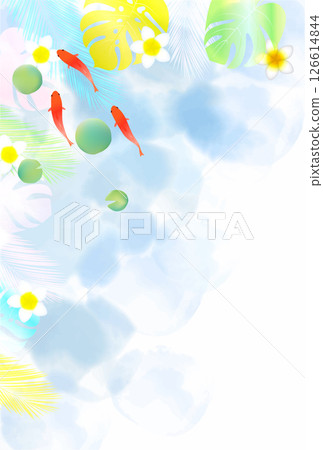 金魚夏季水彩日本圖案背景 126614844