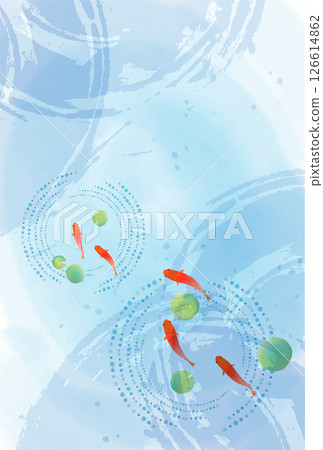 金魚夏季水彩日本圖案背景 126614862