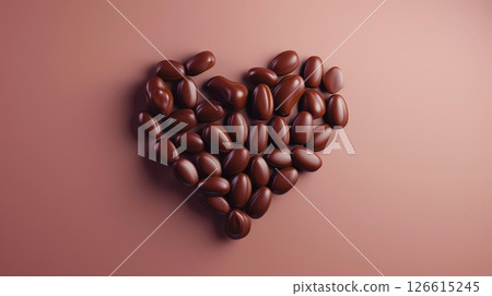 Chocolate chip love shaped sweet snack for relax time Chocolate chip love shaped sweet snack for relax time 126615245