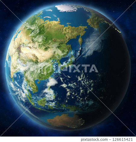 Illustration of the Earth with Japan at the Center, Part 2 126615421