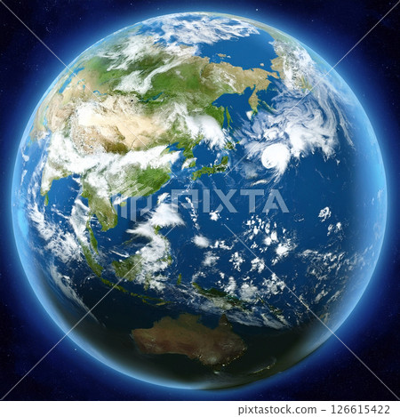 Illustration of the Earth with Japan at the Center, Part 1 126615422