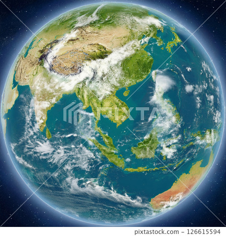 以越南為中心的地球儀插圖 以越南為中心的地球儀插圖 126615594