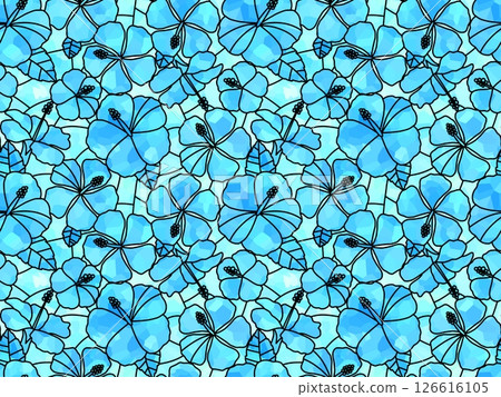 Hibiscus stained glass C-1' 126616105