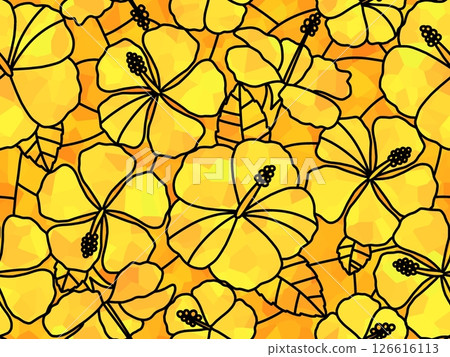 芙蓉花彩色玻璃 C-5 芙蓉花彩色玻璃 C-5 126616113