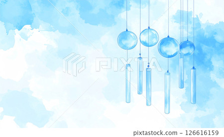 Watercolor illustration of a wind chime Watercolor illustration of a wind chime 126616159