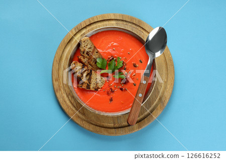 Tomato soup, concept of healthy food, healthy nutrition 126616252