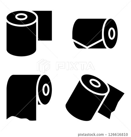 簡單的衛生紙輪廓插圖集 簡單的衛生紙輪廓插圖集 126616810