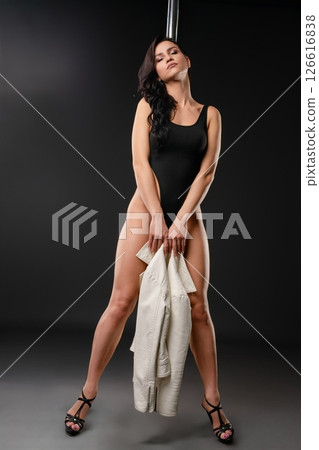 Beauty in motion captured during a graceful ballet performance at dusk 126616838