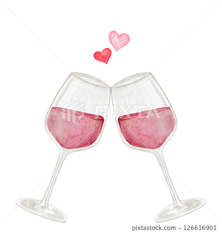 Wine red wine drink watercolor illustration 126616901