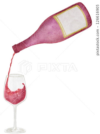 Wine red wine drink watercolor illustration 126616905