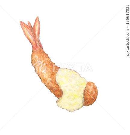 塔塔醬炸蝦，手繪，水彩 126617023