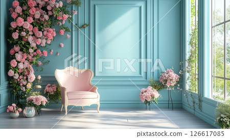 Floral background material (Generative AI) 126617085