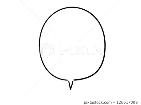 Hand-drawn style speech bubble, single item, unpainted line drawing Hand-drawn style speech bubble, single item, unpainted line drawing 126617099