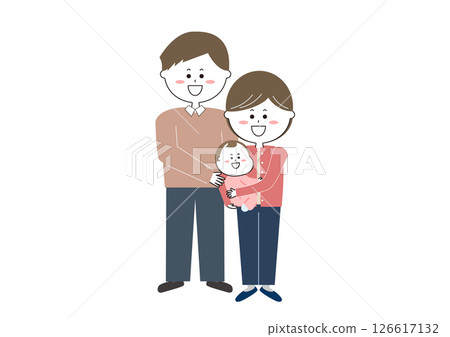 Illustration of a family with a baby Illustration of a family with a baby 126617132