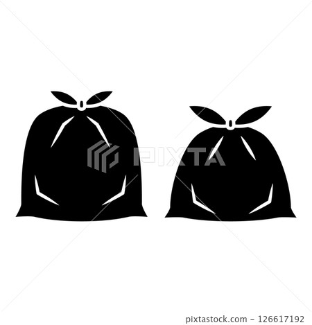 簡單的垃圾袋輪廓圖 126617192