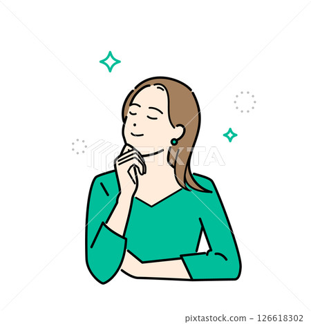 Illustration of a woman in casual clothes relaxing Illustration of a woman in casual clothes relaxing 126618302