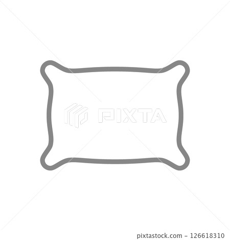 Pillow line icon. Comfortable fluffy pillow symbol. Vector illustration. Pillow line icon. Comfortable fluffy pillow symbol. Vector illustration. 126618310