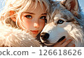 Dog and beautiful girl 126618626