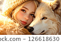 Dog and beautiful girl 126618630
