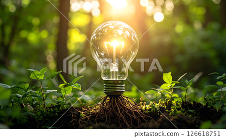 Landscape with a light bulb 126618751