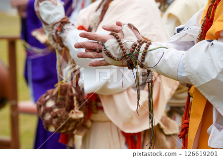 Yamabushi praying with hands together Yamabushi praying with hands together 126619201