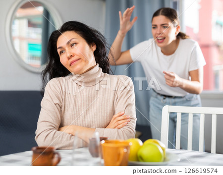 Two women having quarrel at home 126619574