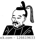 Black and white deformed illustration of Maeda Toshiie 126619633