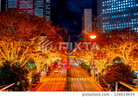 東京新宿高樓聖誕彩燈 東京新宿高樓聖誕彩燈 126619654