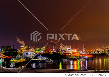 Factory night view, Keihin Industrial Area, Chidori 126619657