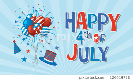 Festive 4th of July Celebration Vector Illustration 126619758