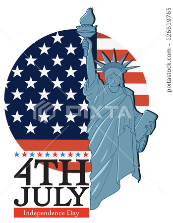 Statue of Liberty with American Flag Background 126619765
