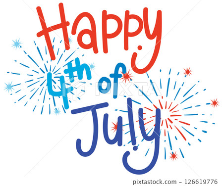 Colorful 4th of July Celebration Illustration 126619776