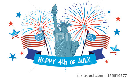 4th of July Celebration with Statue of Liberty 126619777