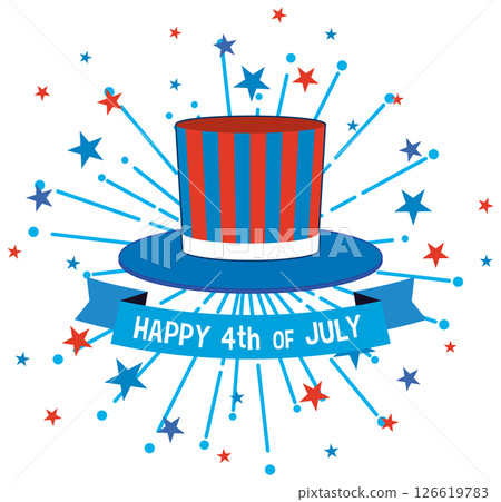 Patriotic 4th of July Celebration Illustration 126619783