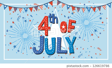 Festive Fourth of July Celebration Vector Art Festive Fourth of July Celebration Vector Art 126619786