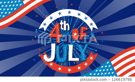 Patriotic 4th of July Celebration Vector Art 126619798