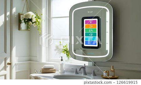 A smart mirror that displays health information A smart mirror that displays health information 126619915