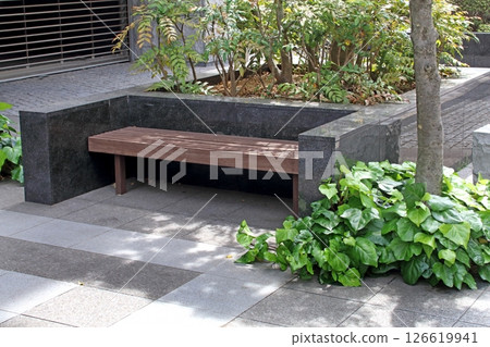 Street tables and benches 126619941