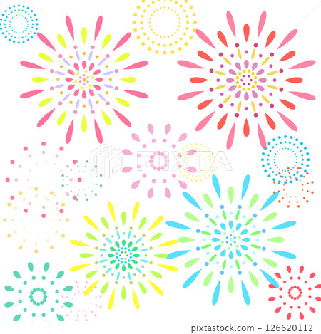 五顏六色的煙花插畫 126620112