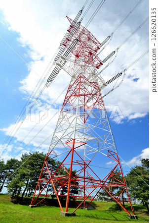 Overhead power lines and towers along Lake Teganuma in Chiba Prefecture Overhead power lines and towers along Lake Teganuma in Chiba Prefecture 126620135