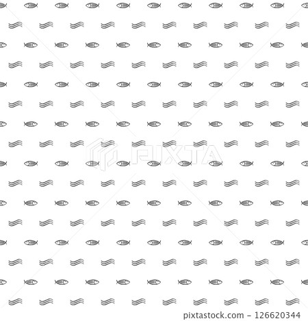 Sea fish and ripples pattern illustration background material swatch compatible black 126620344