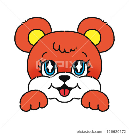 A retro pop bear popping out A retro pop bear popping out 126620372