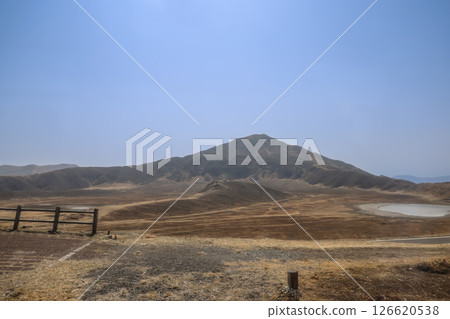 March 25 2025 Expansive Arid Landscape with Distant Hills under a Clear Blue Sky, Japan 126620538
