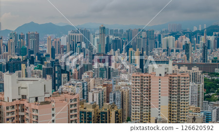Urban Skyline View of Skyscrapers and Residential Buildings Urban Skyline View of Skyscrapers and Residential Buildings 126620592