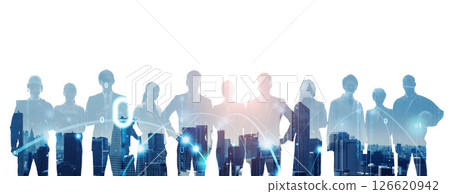 Collage of multinational business people group and digital network Collage of multinational business people group and digital network 126620942