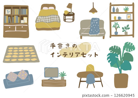 粗獷可愛的手繪室內裝飾 126620945