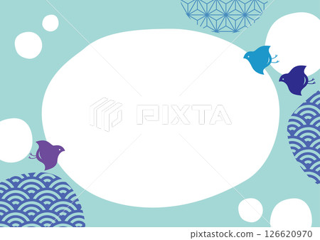 千鳥格與泡泡日式現代框架水平 千鳥格與泡泡日式現代框架水平 126620970