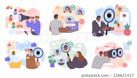 Flat Human Resources Composition Collection Flat Human Resources Composition Collection 126621417