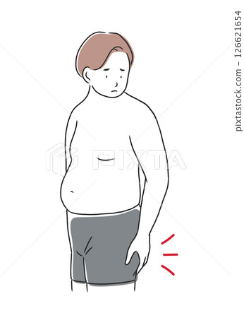 一個關心臀部的男人的插圖素材 一個關心臀部的男人的插圖素材 126621654