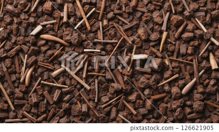 Seamless mulch bark texture for garden designs 126621905
